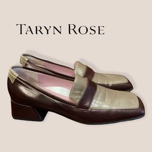Taryn Rose Two Tone Leather Slip-on Loafers 39